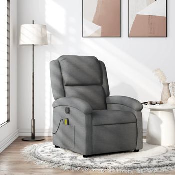 Sillón De Masaje | Sillón De Salón | Silla Reclinable De Tela Gris Oscurocfw791938