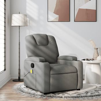 Sillón De Masaje | Sillón De Salón | Silla Reclinable De Tela Gris Oscurocfw791939