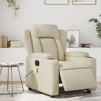 Sillón De Masaje | Sillón De Salón | Silla Reclinable Eléctrico Cuero Sintético Cremacfw791970