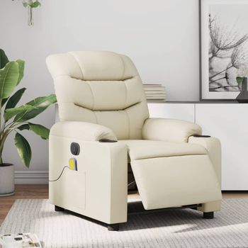 Sillón De Masaje | Sillón De Salón | Silla Reclinable Eléctrico Cuero Sintético Cremacfw791974