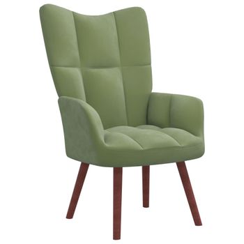 Sillón De Relax | Sillón De Salón | Silla Relax De Terciopelo Verde Clarocfw792091