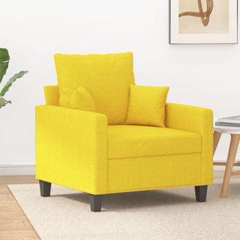 Sillón De Salón | Silla | Sillón De Tela Amarillo Claro 60 Cmcfw792100