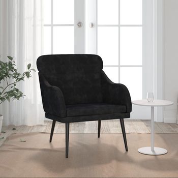 Sillón De Salón | Silla | Sillón De Terciopelo Negro 63x76x80 Cmcfw792219