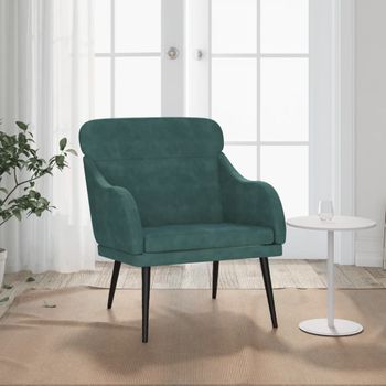 Sillón De Salón | Silla | Sillón De Terciopelo Verde Oscuro 63x76x80 Cmcfw792236