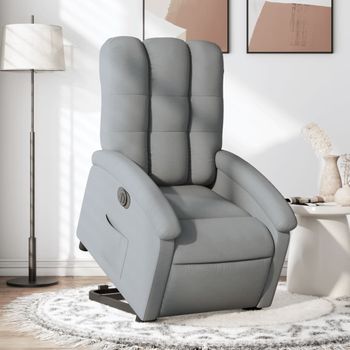 Sillón De Salón | Silla | Sillón Eléctrico Reclinable Elevable De Tela Gris Clarocfw792247