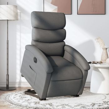 Sillón De Salón | Silla | Sillón Eléctrico Reclinable Elevable De Tela Gris Oscurocfw792251