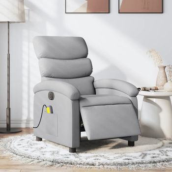 Sillón Reclinable De Masaje | Sillón De Salón | Silla Eléctrico Tela Gris Clarocfw792560