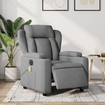 Sillón Reclinable De Masaje | Sillón De Salón | Silla Eléctrico Tela Gris Clarocfw792565