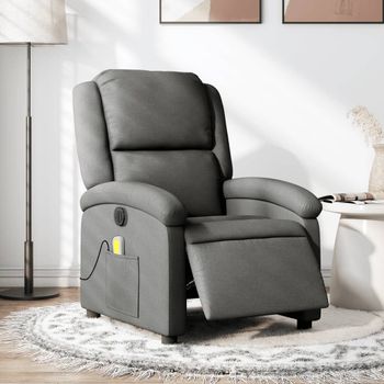 Sillón Reclinable De Masaje | Sillón De Salón | Silla Eléctrico Tela Gris Oscurocfw792567