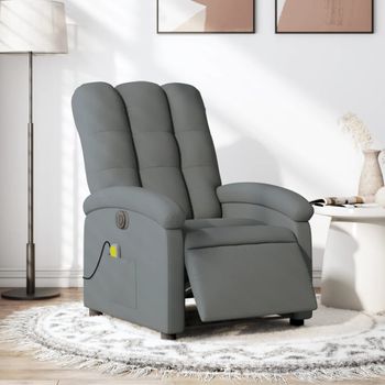 Sillón Reclinable De Masaje | Sillón De Salón | Silla Eléctrico Tela Gris Oscurocfw792568