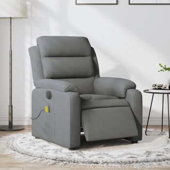 Sillón Reclinable De Masaje | Sillón De Salón | Silla Eléctrico Tela Gris Oscurocfw792570