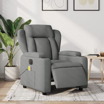 Sillón Reclinable De Masaje | Sillón De Salón | Silla Eléctrico Tela Gris Oscurocfw792572