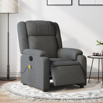 Sillón Reclinable De Masaje | Sillón De Salón | Silla Eléctrico Tela Gris Oscurocfw792574