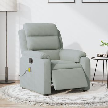 Sillón Reclinable De Masaje | Sillón De Salón | Silla Eléctrico Terciopelo Gris Clarocfw792594