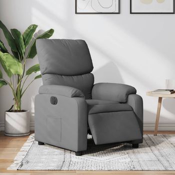 Sillón De Salón | Silla | Sillón Reclinable Eléctrico De Tela Gris Oscurocfw792700