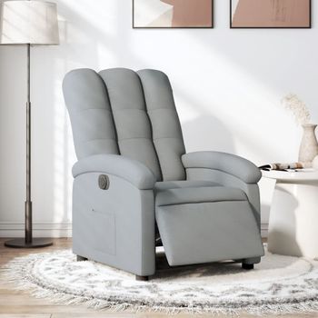 Sillón De Salón | Silla | Sillón Reclinable Eléctrico Tela Gris Clarocfw792714