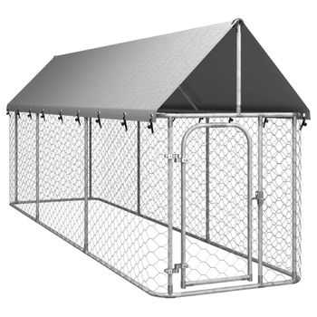 Perrera De Exterior | Jaula Para Perro | Parque Para Mascotas Con Tejado 400x100x150 Cm Cfw783752