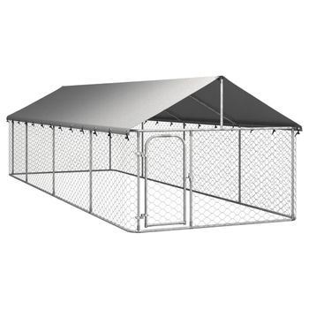 Perrera De Exterior | Jaula Para Perro | Parque Para Mascotas Con Tejado 600x200x150 Cm Cfw783754