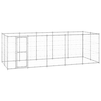 Perrera De Exterior | Jaula Para Perro | Parque Para Mascotas De Acero Galvanizado 12,1 M² Cfw783941