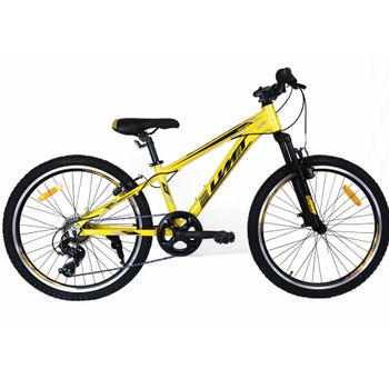 Bicicleta Infantil 24” Umit Cuadro Aluminio 7v Amarilla