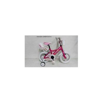 Bicicleta 14" Rosa Con Casco