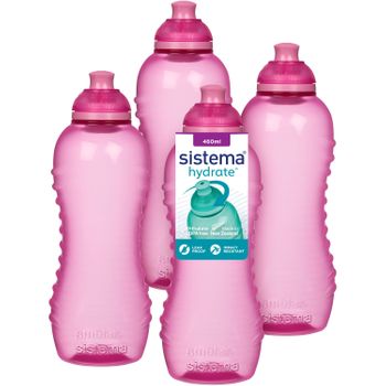 Pack 4 Botellas Twist 'n' Sip Squeeze Sistema Rosa 460 Ml