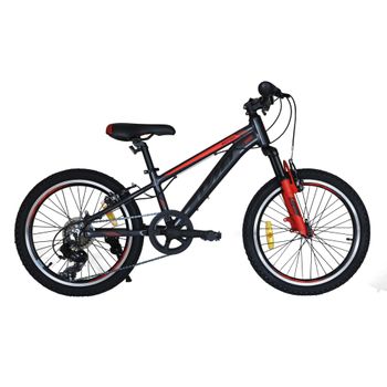 Bicicleta Infantil Aluminio 20” Umit 4motion Para Niños De 5 A 8 Años Color Negra Roja