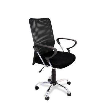 Sillas De Oficina Con Asiento Textil Color Negro. Modelo Helena