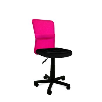 Sillas De Oficina Con Asiento Textil Color Negro-rosa. Modelo Alba