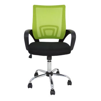 Sillas De Oficina Con Asiento Textil Color Negro Y Verde. Modelo Martina