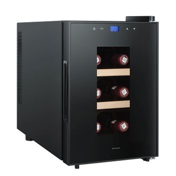 Infiniton Wcl-a6bn – Vinoteca, Negra, 20 Litros, Capacidad 6 Botellas, Estantes De Madera, Display Led, Control Táctil, Luz Led Interior, Baja Emisión De Ruido