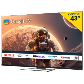 Televisor Smart Tv Infiniton Intv-a43g24- 43", 4k Uhd, Google Tv, Android 11, Wifi, Bluetooth, Chromecast.