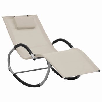 Tumbona De Jardín | Silla | Sillón Exterior Con Almohada Textileno Crema Cfw437836