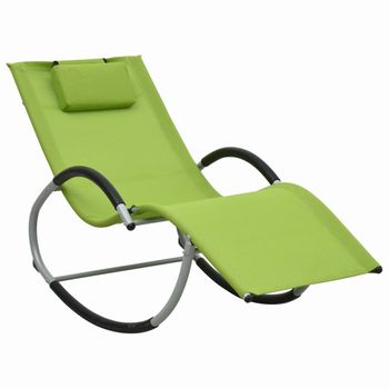 Tumbona De Jardín | Silla | Sillón Exterior Con Almohada Textileno Verde Cfw850626