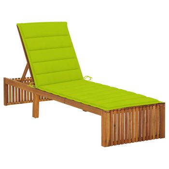 Tumbona De Jardín | Silla | Sillón Exterior Con Cojín Madera Maciza De Acacia Cfw613353