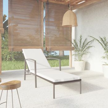 Tumbona De Jardín | Silla | Sillón Exterior Con Cojín Ratán Sintético Negro Cfw564490