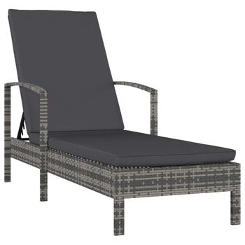 Tumbona De Jardín | Silla | Sillón Exterior Con Reposabrazos Ratán Sintético Gris Cfw452364