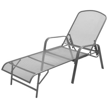 Tumbona De Jardín | Silla | Sillón Exterior De Acero Gris Antracita Cfw853905