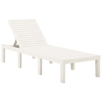 Tumbona De Jardín | Silla | Sillón Exterior De Plástico Blanco Cfw858460