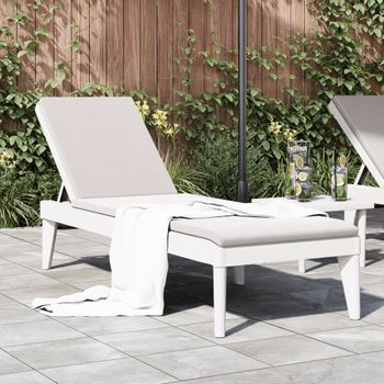 Tumbona De Jardín | Silla | Sillón Exterior De Pp Blanco 186x60x29 Cm Cfw831084