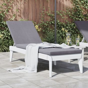 Tumbona De Jardín | Silla | Sillón Exterior De Pp Blanco 186x60x29 Cm Cfw755989