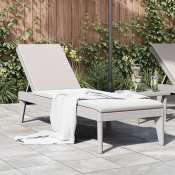 Tumbona De Jardín | Silla | Sillón Exterior De Pp Gris 186x60x29 Cm Cfw414731