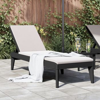 Tumbona De Jardín | Silla | Sillón Exterior De Pp Gris Antracita 186x60x29 Cm Cfw684930