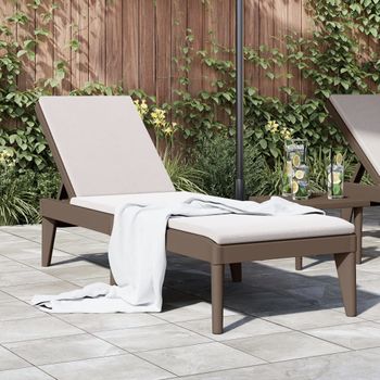 Tumbona De Jardín | Silla | Sillón Exterior De Pp Marrón 186x60x29 Cm Cfw743565