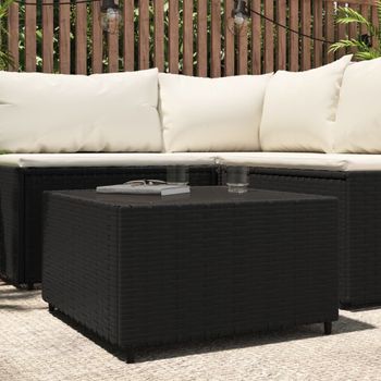 Mesa De Centro Jardín | Mesa De Exterior Cuadrada Ratán Sintético Negro 50x50x30cm Cfw89874