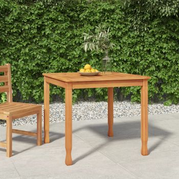 Mesa De Comedor De Jardín | Mesa De Exterior Madera Maciza De Teca 85x85x75 Cm Cfw77663