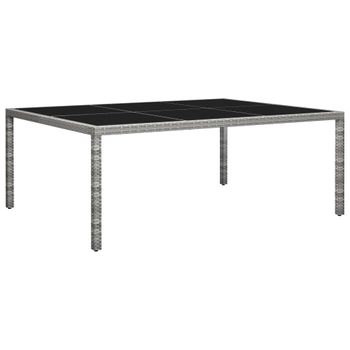 Mesa De Comedor De Jardín | Mesa De Exterior Ratán Sintético Gris 200x150x74 Cm Cfw93258