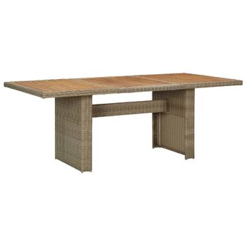 Mesa De Comedor De Jardín | Mesa De Exterior Ratán Sintético Marrón 200x100x74 Cm Cfw88358