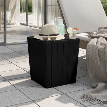 Mesa De Jardín | Mesa De Exterior Con Tapa Extraíble Polipropileno Negro Cfw50322