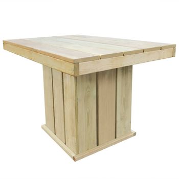 Mesa De Jardín | Mesa De Exterior De Madera De Pino Impregnada 110x75x74 Cm Cfw43581